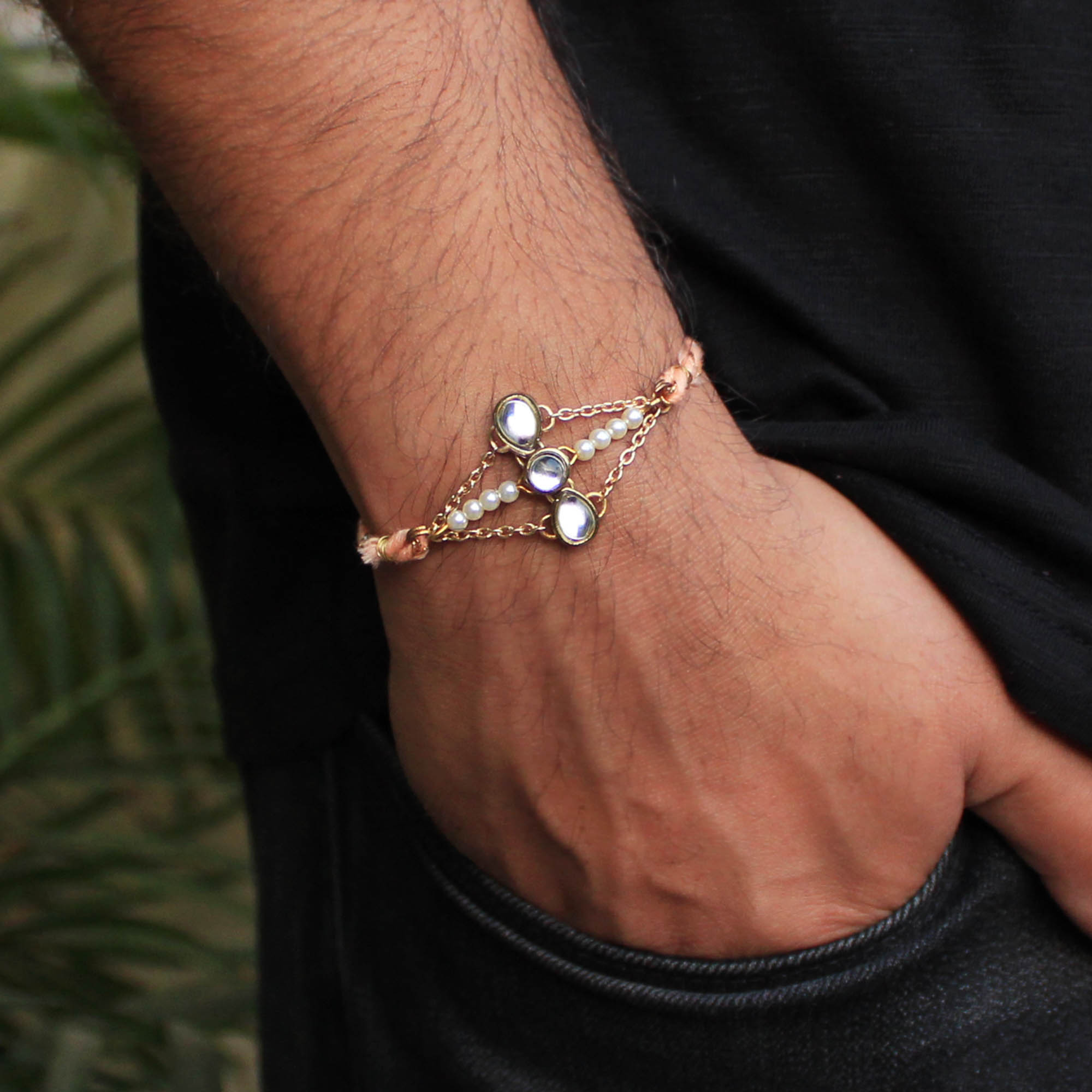 Kundan Trio Rakhi with Roli Chawal