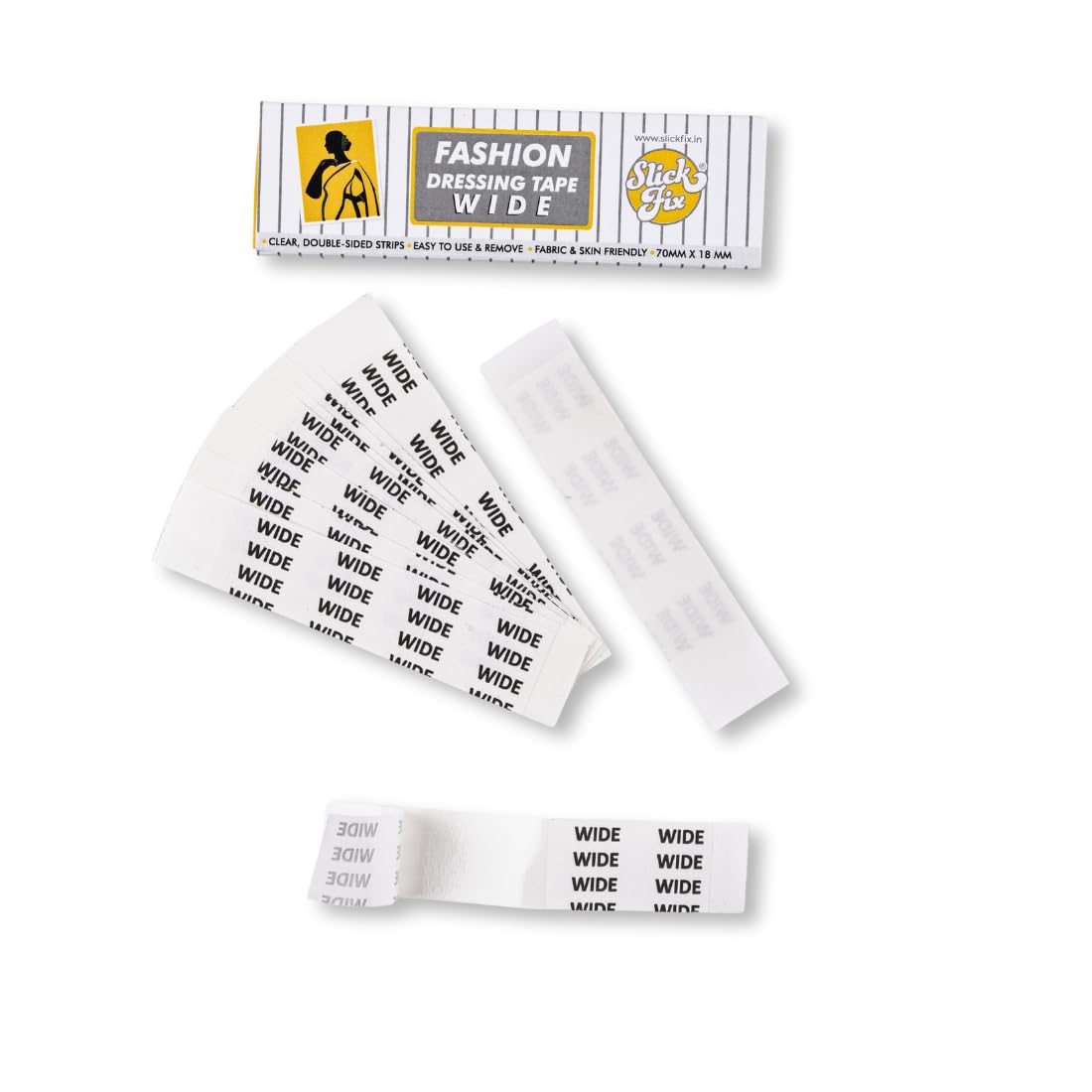 SlickFix Fashion Dressing Tape-(WIDE)|Transparent-Pack of 180