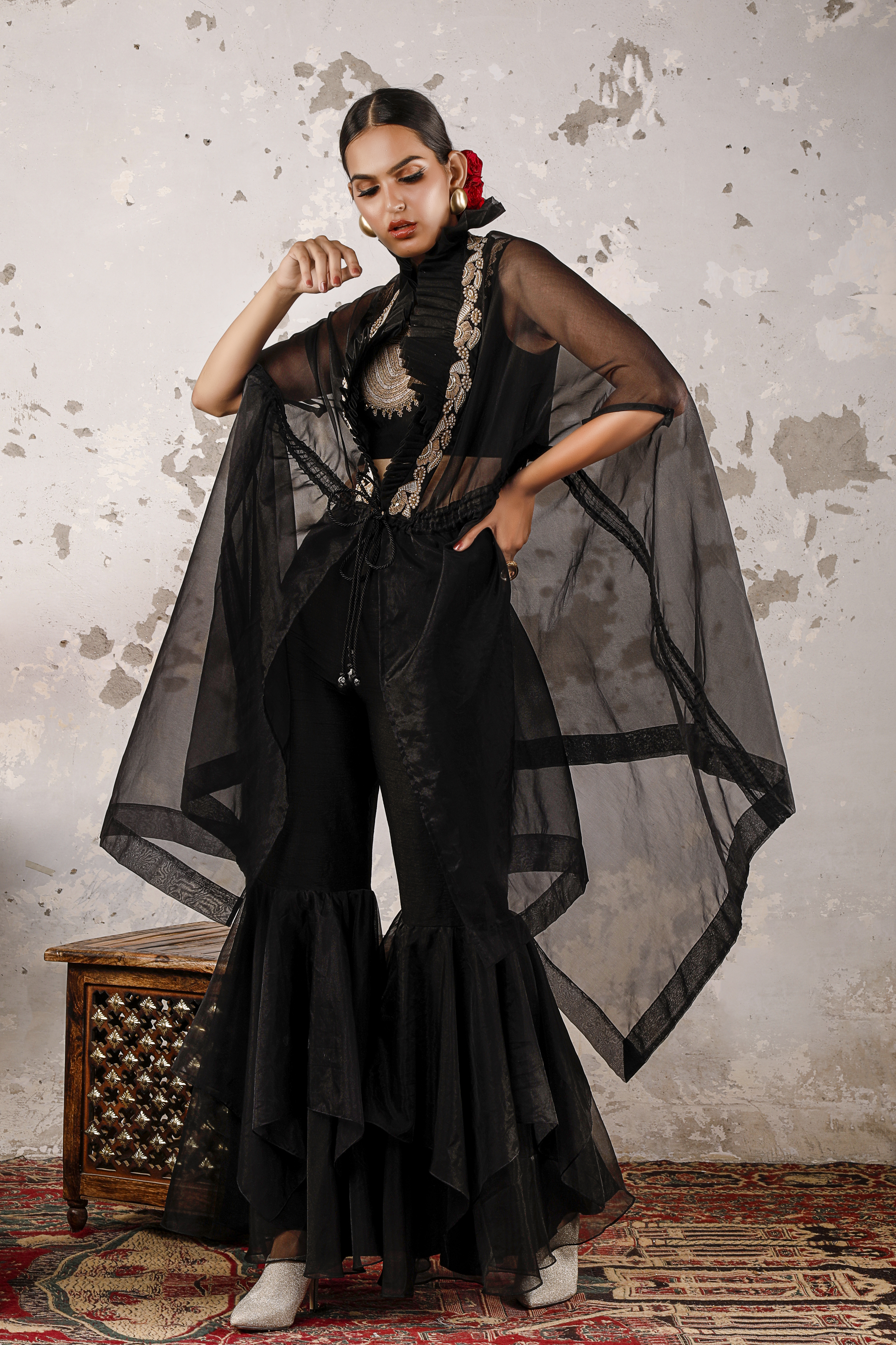 Nazia (Black Coord with Ruffles Rushali Yadav)
