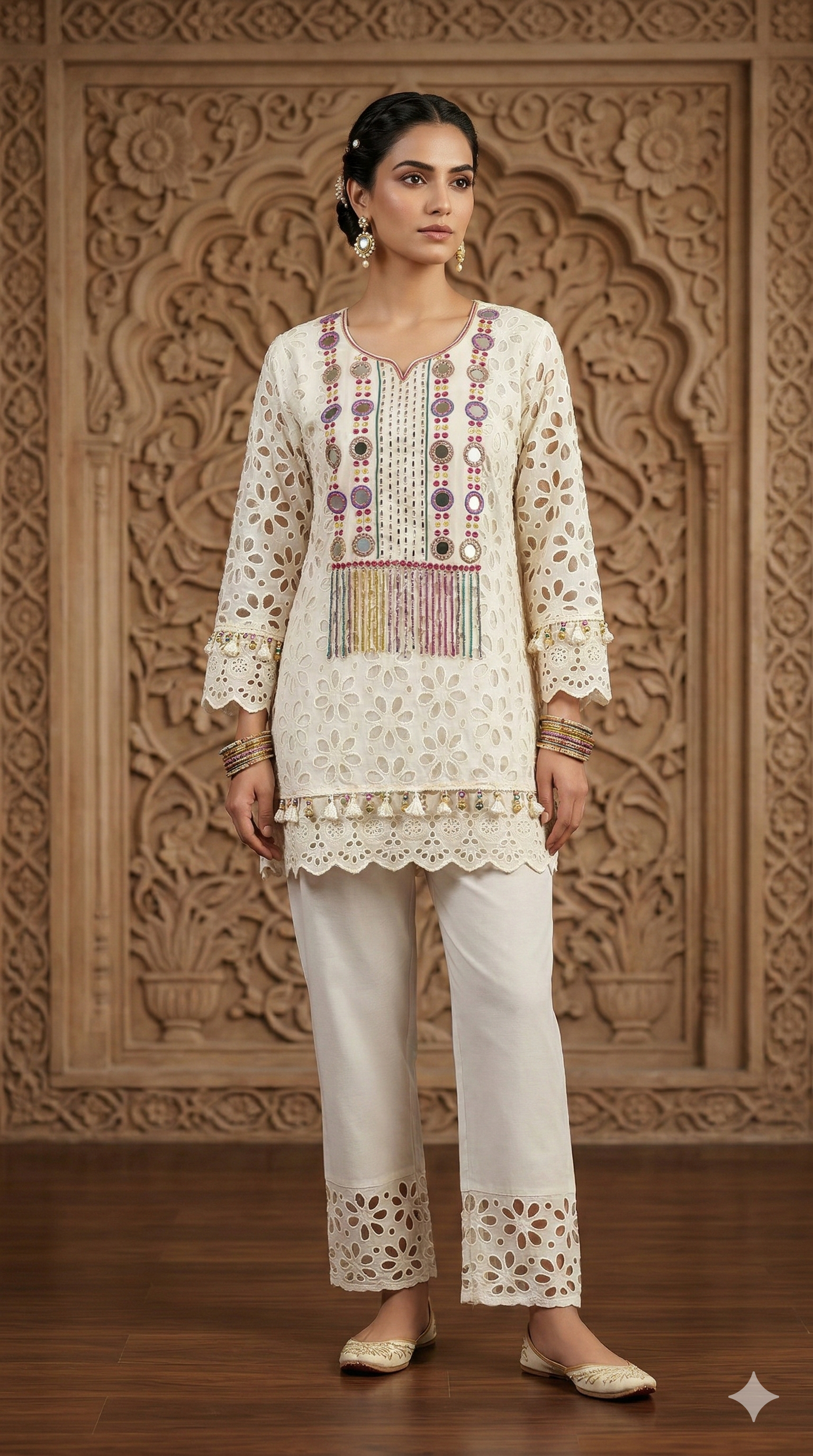 Chikankari Embroidered Co-Ord Set