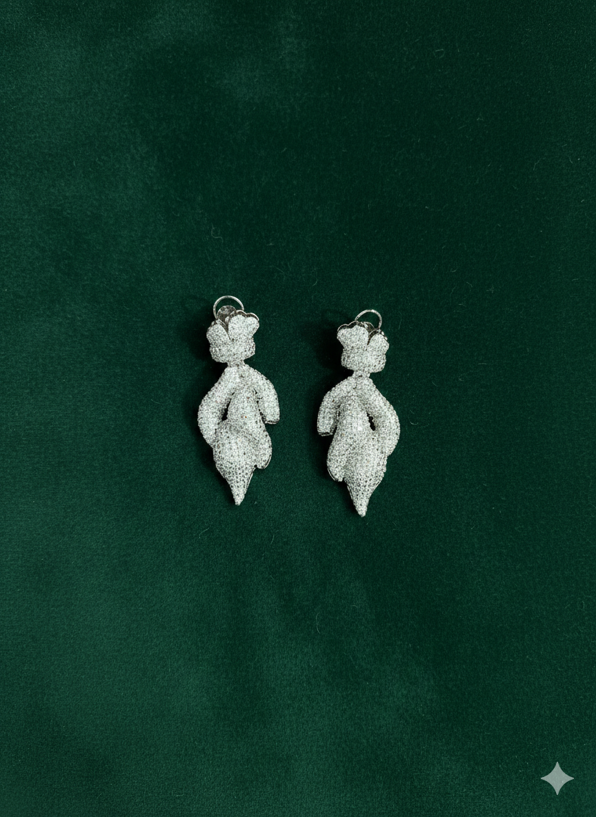 Elegant Crystal Leaf Earrings