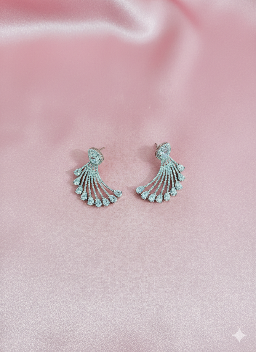 Crystal Fan Drop Earrings
