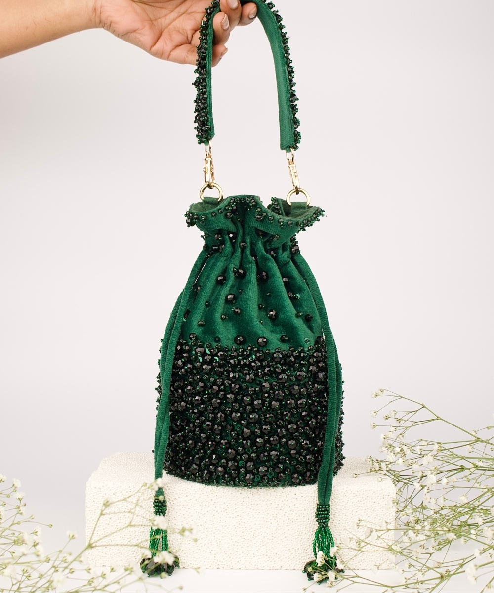 Zaria Green Suede Bag