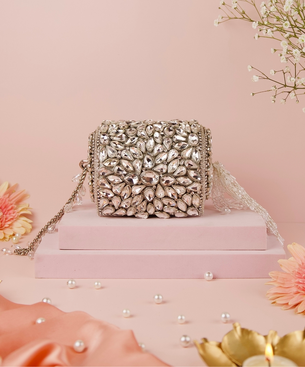 Mia Silver Cylinder Bag