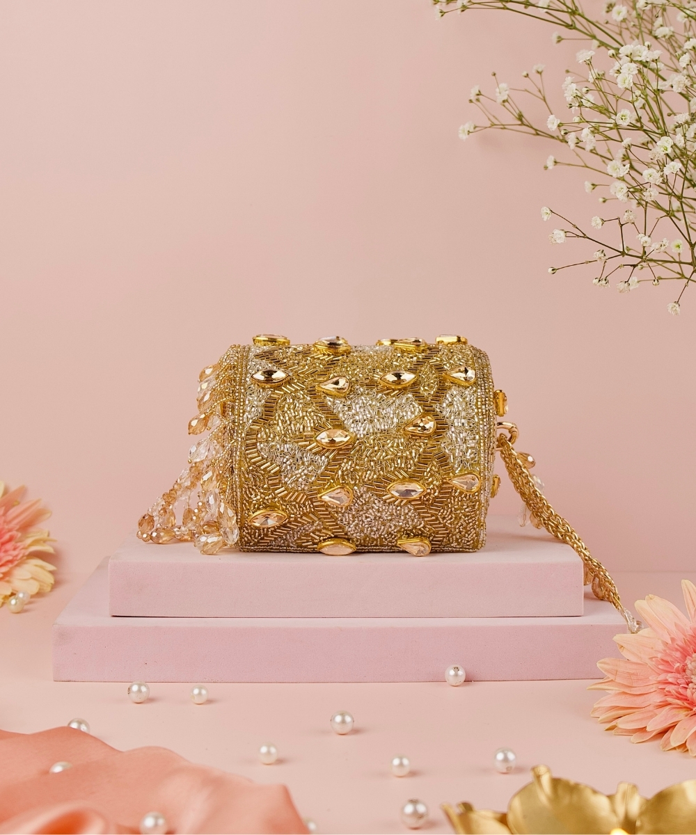 Rania Georgette Cylinder Bag
