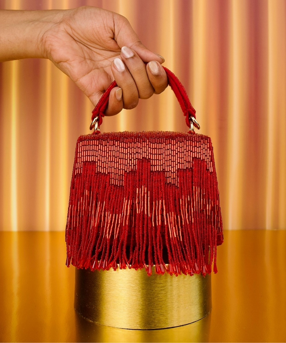 Bushra Red Box Bag