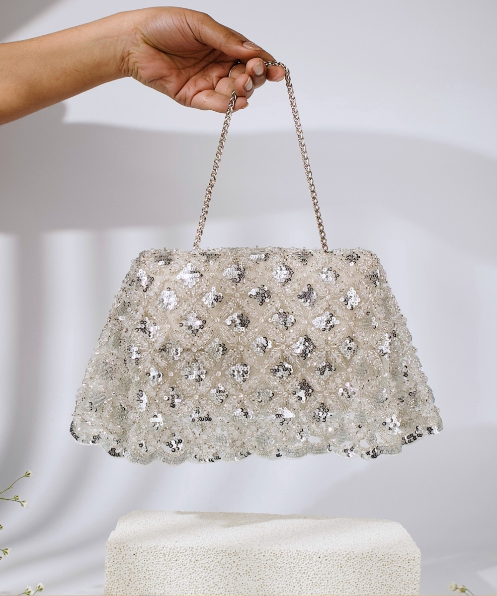 Grace Silver Clutch