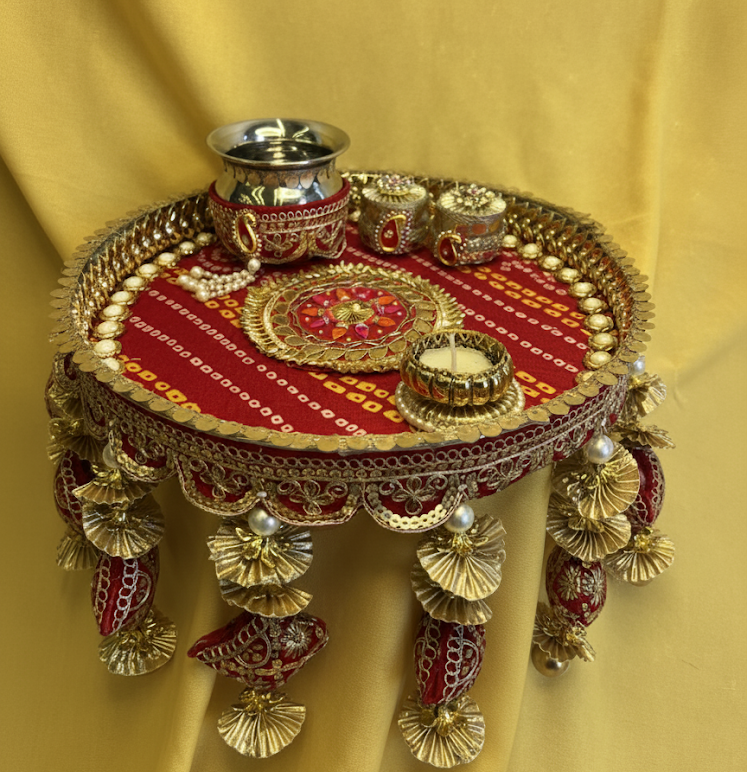 The Red Glamour Karwa Chauth Thali Set
