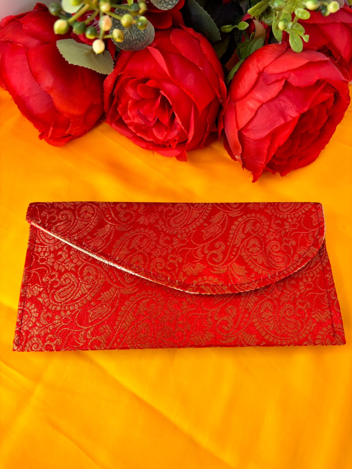 Red Single Brocade Shagun Envelope