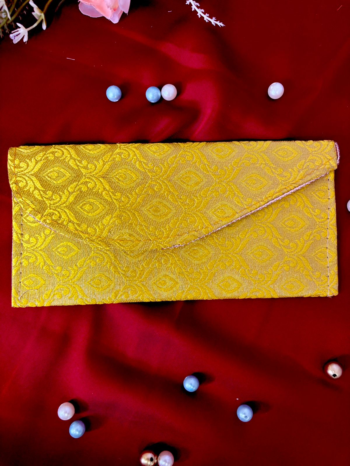 Yellow Brocade Single Envelope