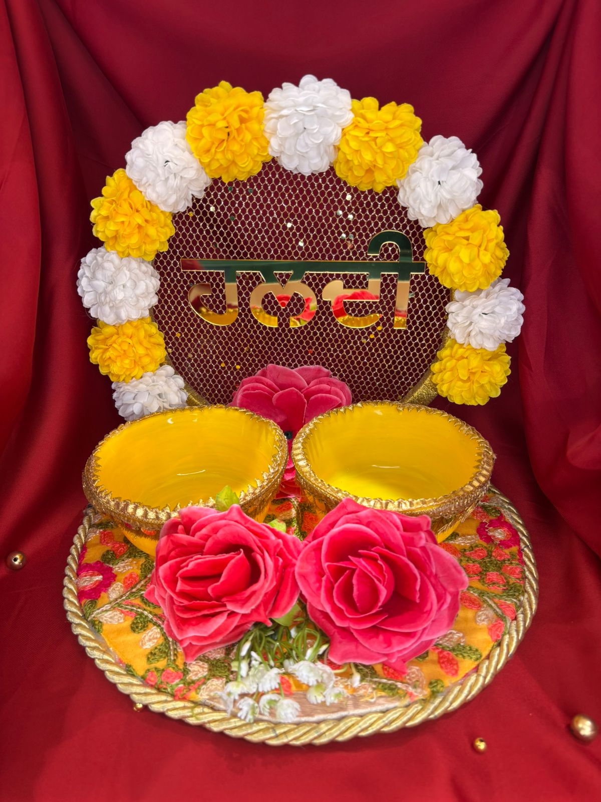 Floral Haldi Platter