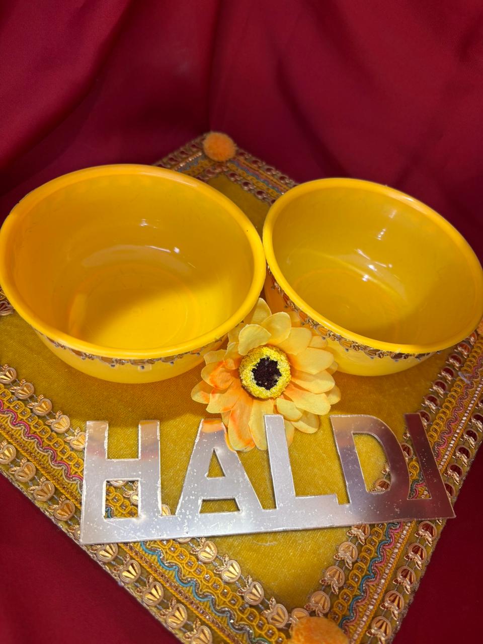 Sunflower Haldi Platter
