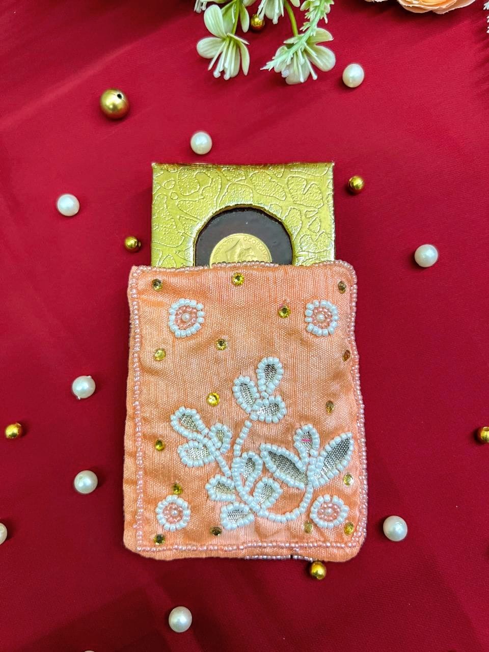 Peach Shagun Ginni Pouch