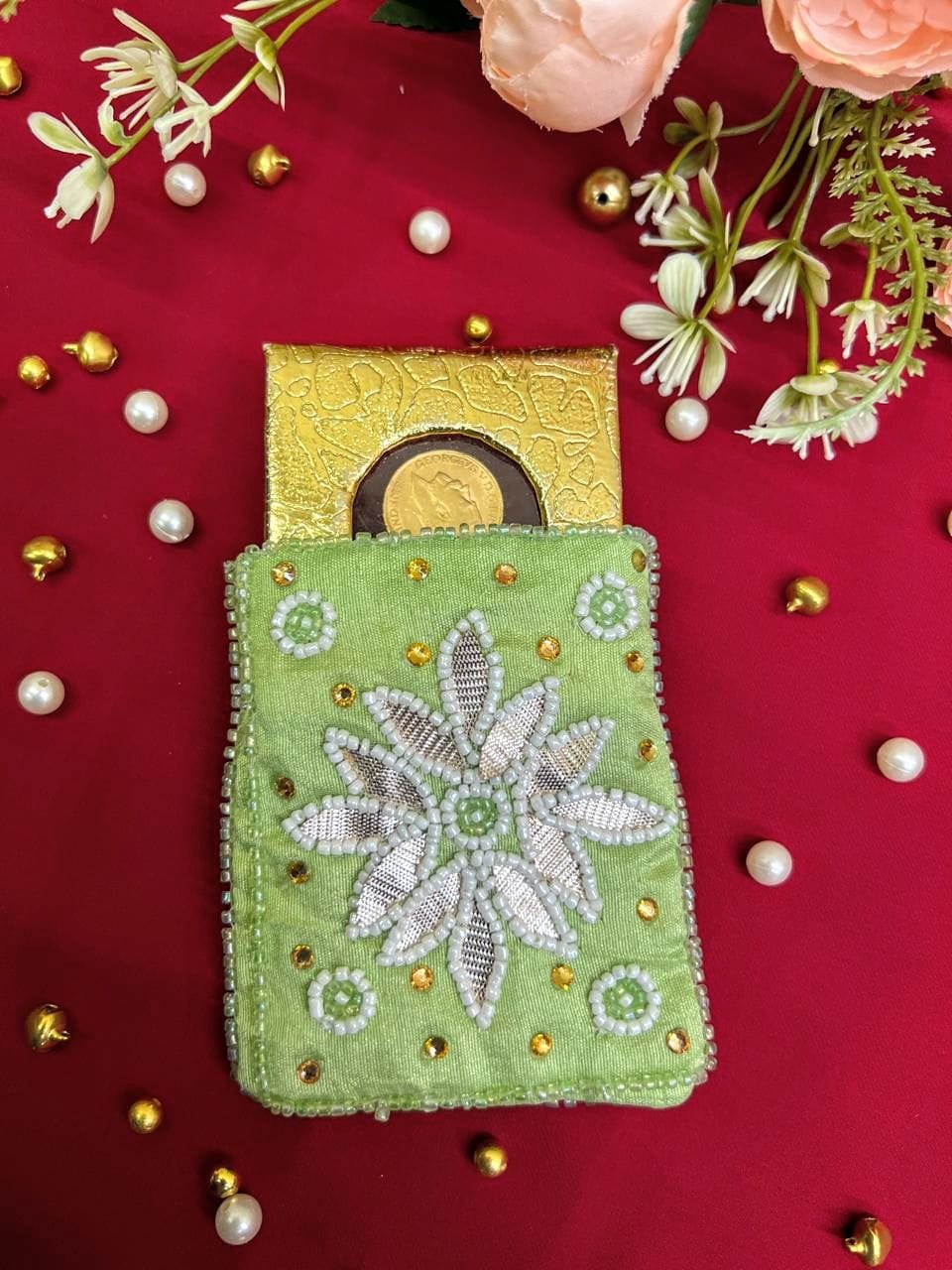 Pistachio Bloom Ginni Pouch
