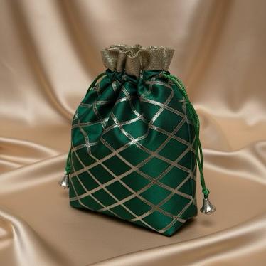 Green Gota Detailing Large Potli (Pack of 2)