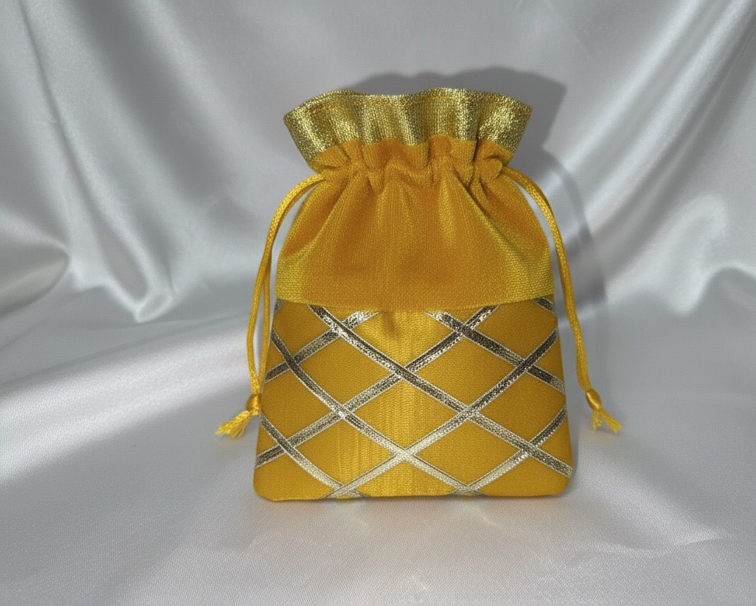 Small Yellow Gotta Potli (Pack of 2)