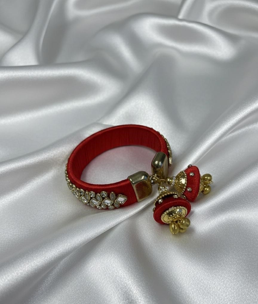 Red Mirror Thread Work Bracelet