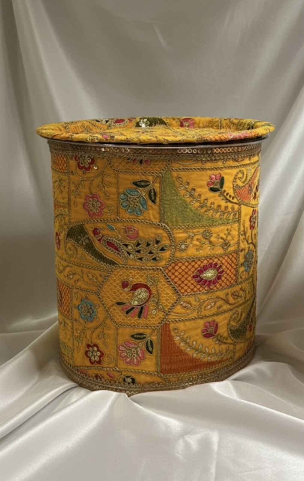 Yellow Embroided Multi Use Drum (Small)