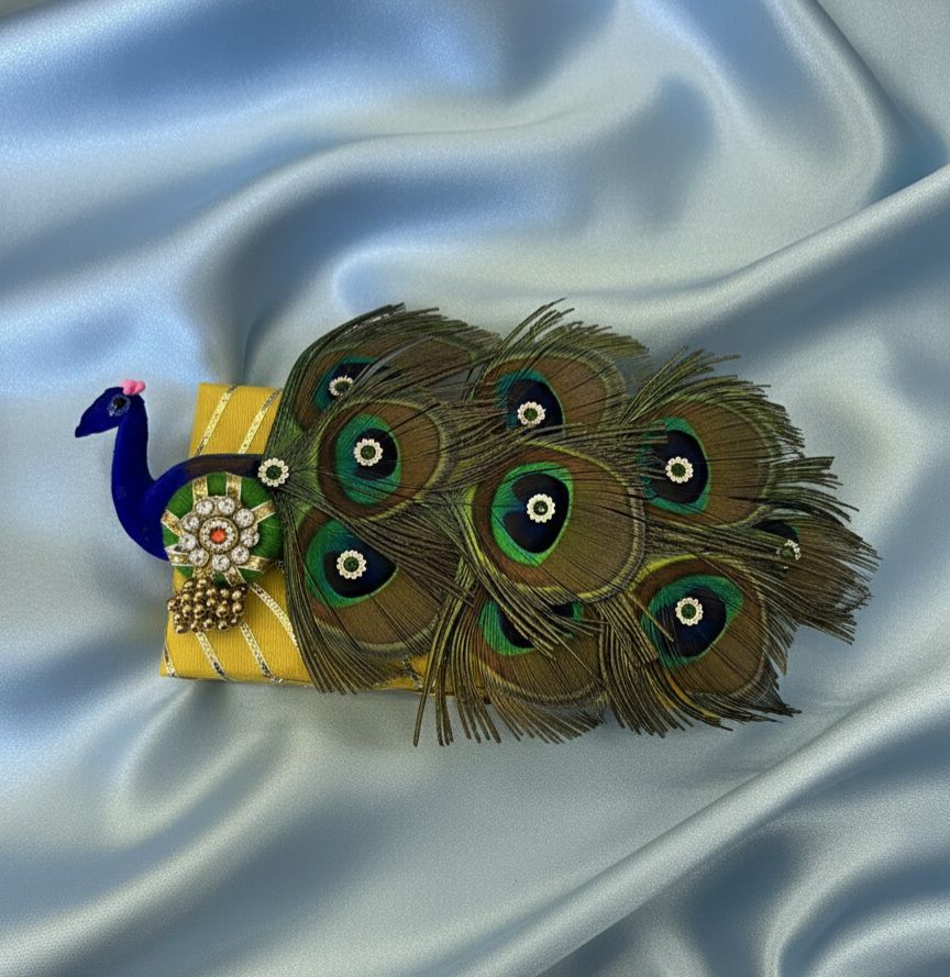 Yellow Feathered Elegance Cash Box