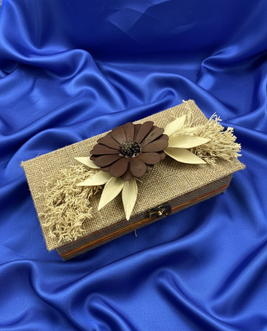 Brown Rustic Bloom Cash Box