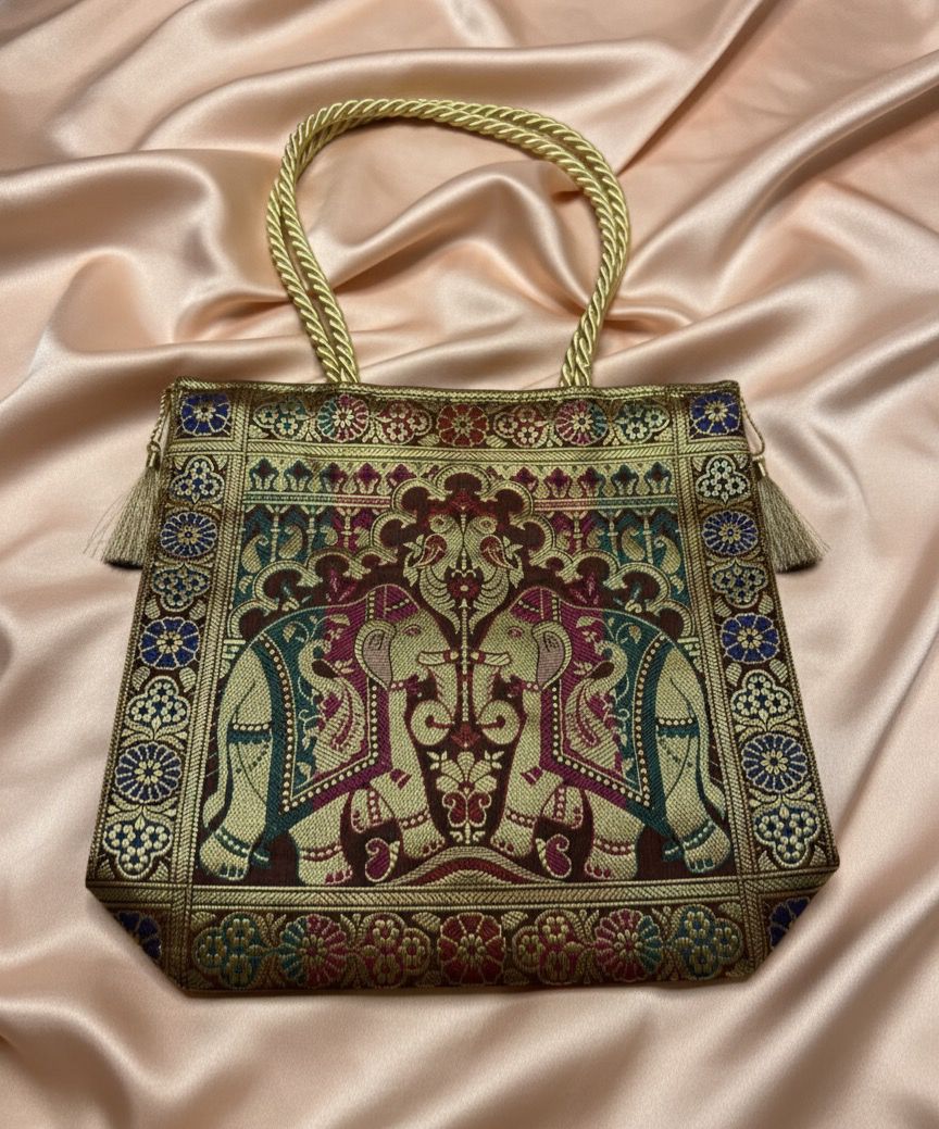 Banarasi Woven Multicolored Gajraj Bag