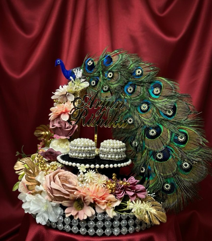 Royal Peach Peacock Ring Tray