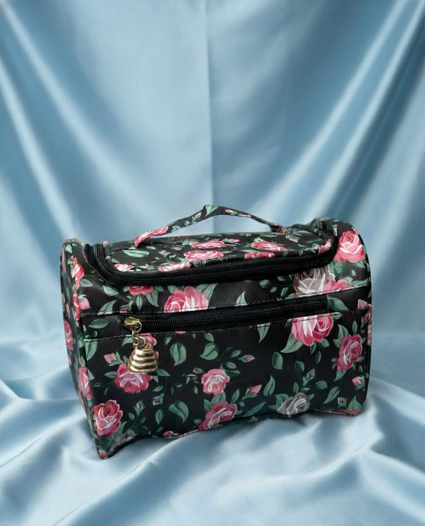 Black Floral Grace Multipurpose Pouch