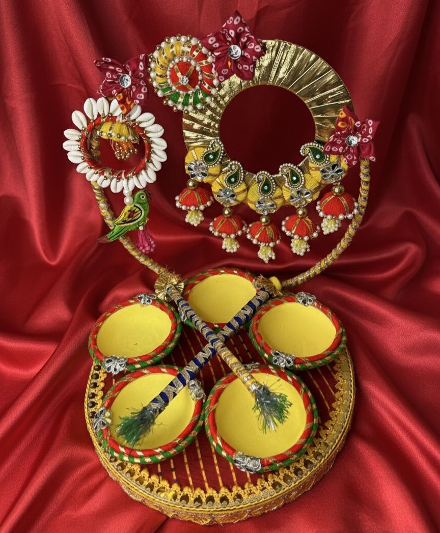 Yellow Surajmukhi Haldi Platter